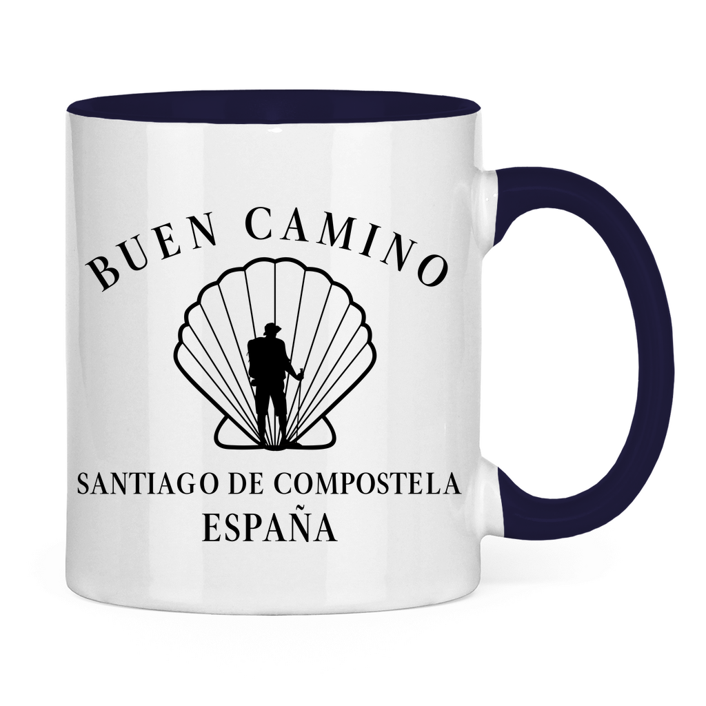 Buen Camino Tasse zweifarbig mit Pilger