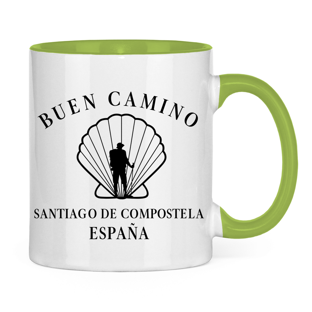 Buen Camino Tasse zweifarbig mit Pilger