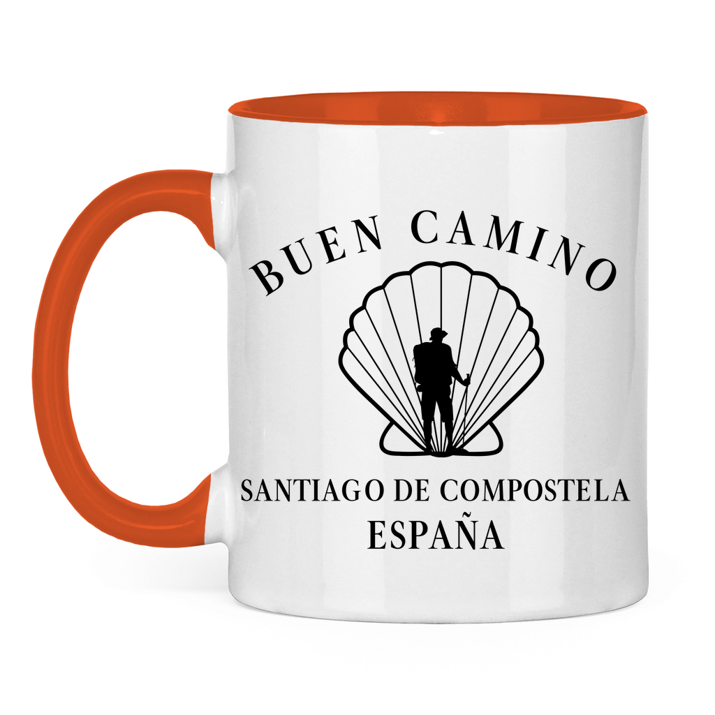 Buen Camino Tasse zweifarbig mit Pilger