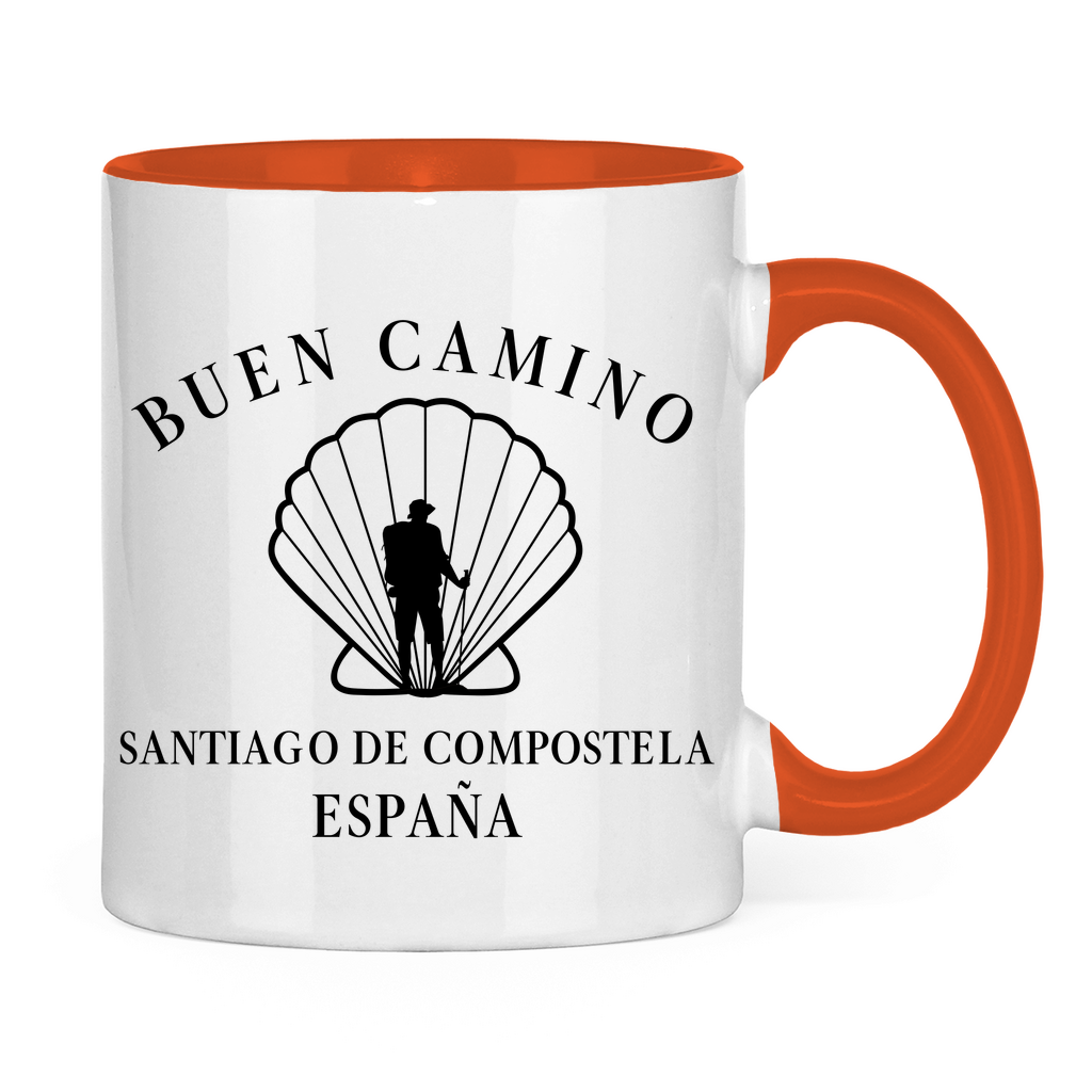 Buen Camino Tasse zweifarbig mit Pilger