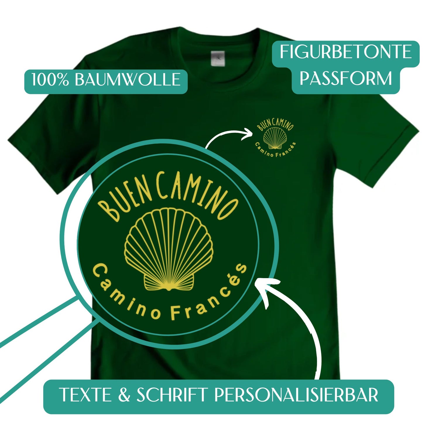 Personalisierbares Herren T-Shirt "Scallop Shell" Pocket Style