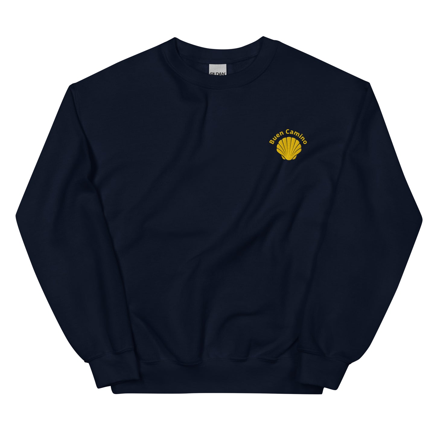 Buen Camino Pullover Navy – Besticktes Jakobsweg Sweatshirt für Pilger
