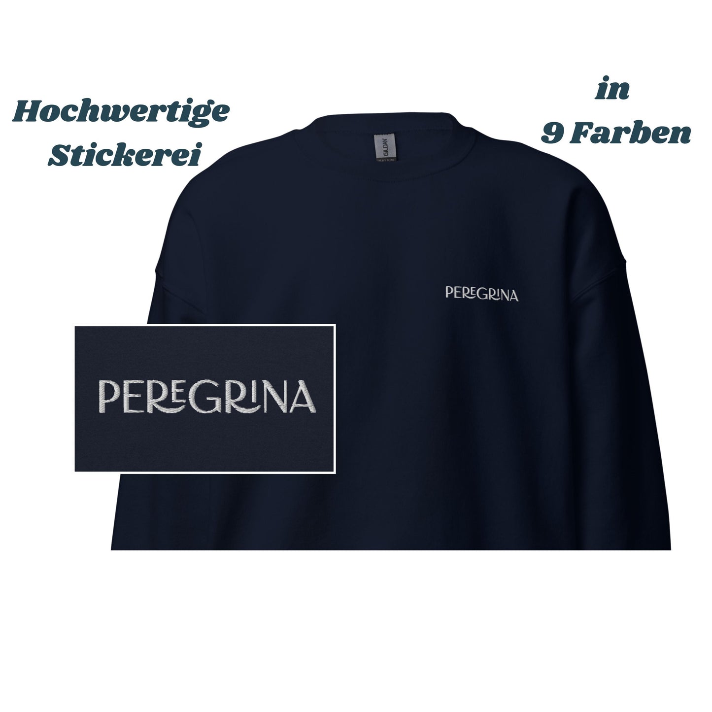 Gesticktes Sweatshirt „Peregrina“ – Gesticktes Pilger-Design