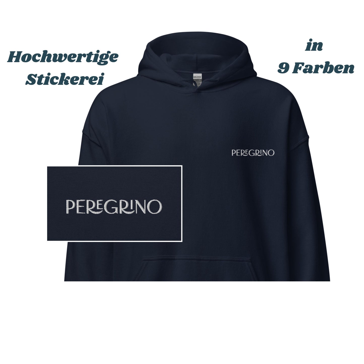Gestickter Hoodie „Peregrino“ – Gesticktes Pilger-Design