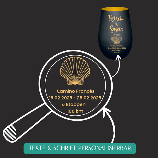 Personalisierbares Windlicht "Ultreia et Suseia"