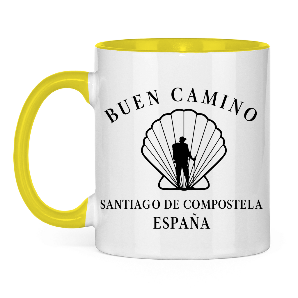 Buen Camino Tasse zweifarbig mit Pilger