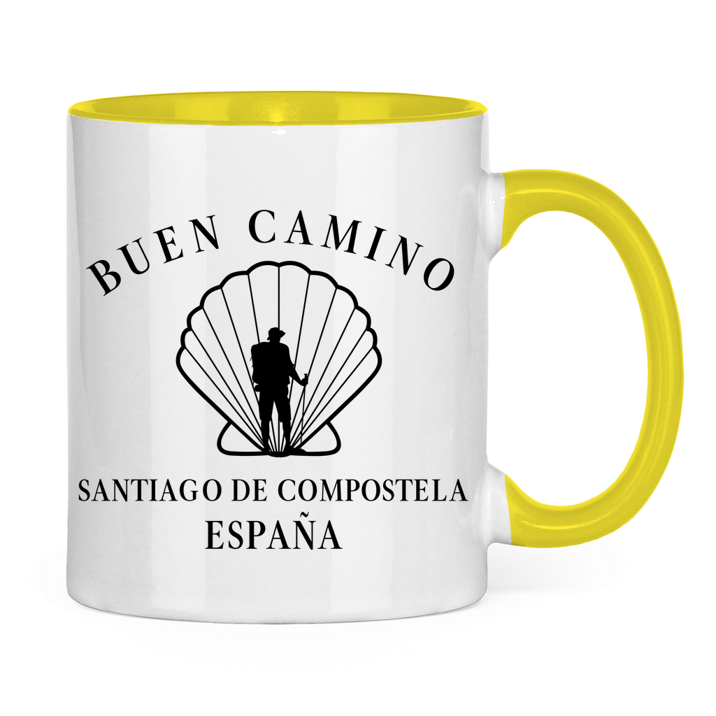 Buen Camino Tasse zweifarbig mit Pilger