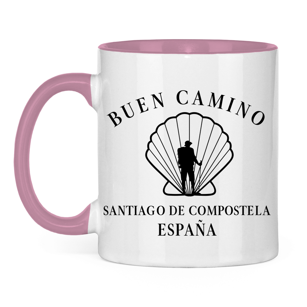 Buen Camino Tasse zweifarbig mit Pilger