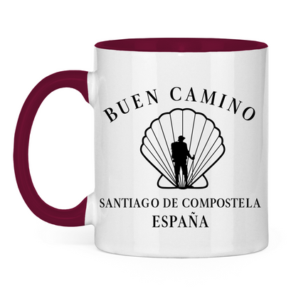 Buen Camino Tasse zweifarbig mit Pilger
