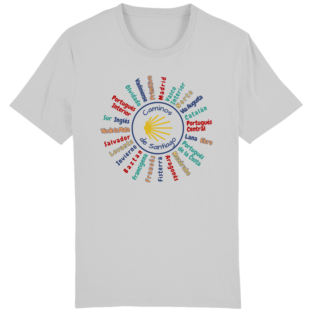 Bio Premium T-Shirt mit  allen Jakobswegen in Spanien