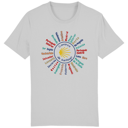 Bio Premium T-Shirt mit  allen Jakobswegen in Spanien