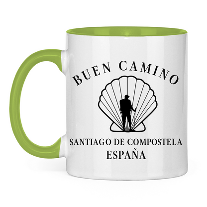 Buen Camino Tasse zweifarbig mit Pilger