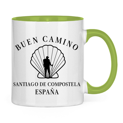 Buen Camino Tasse zweifarbig mit Pilger