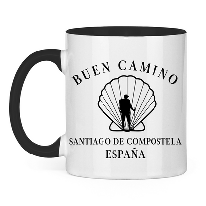 Buen Camino Tasse zweifarbig mit Pilger