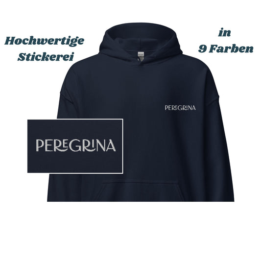 Gestickter Hoodie „Peregrina“ – Gesticktes Pilger-Design