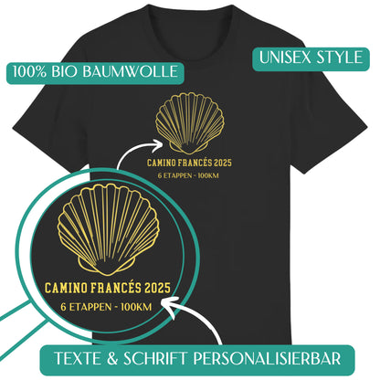 Personalisierbares Unisex Bio Premium T-Shirt  mit Deinem Jakobsweg
