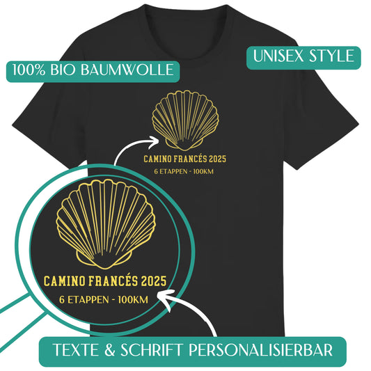Personalisierbares Unisex Bio Premium T-Shirt  mit Deinem Jakobsweg