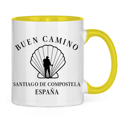 Buen Camino Tasse zweifarbig mit Pilger