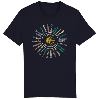 Bio Premium T-Shirt mit  allen Jakobswegen in Spanien