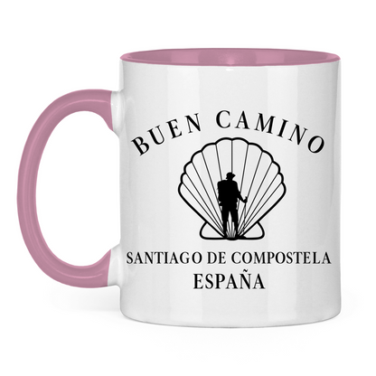 Buen Camino Tasse zweifarbig mit Pilger